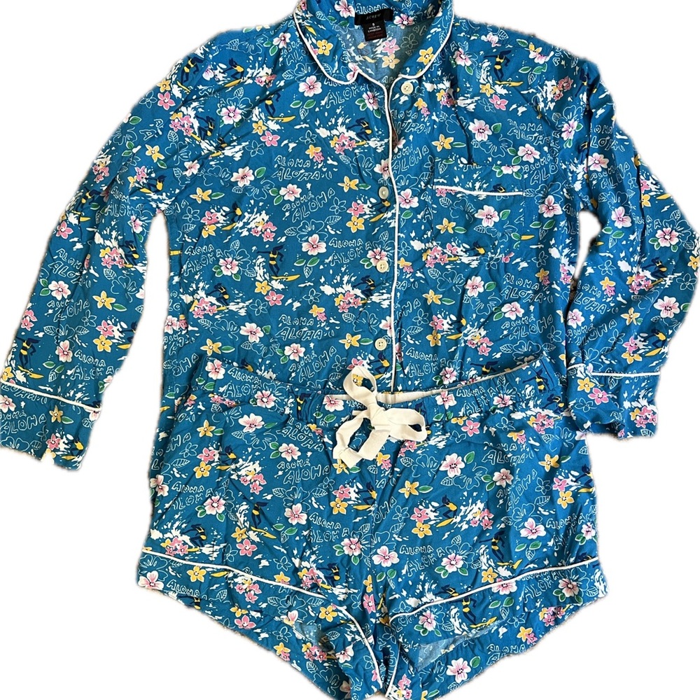 J. Crew Aloha Theme Pajama LS & Shorts